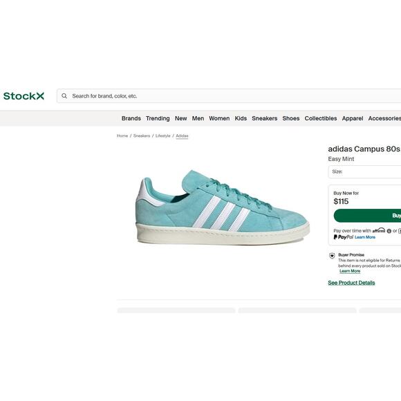 Mens 11.5 Adidas CAMPUS 80S - ID7318 - Sneakers Shoes main image 6